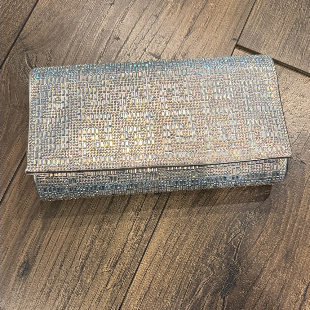 Aldo Sparkling Silver Clutch
